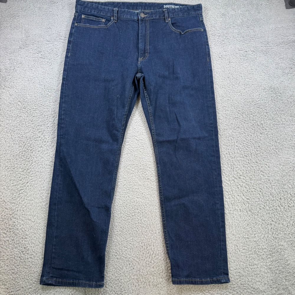 Southern Tide Mens Dark Wash‎ Straight Leg Stretch Denim Jeans Blue 38x29